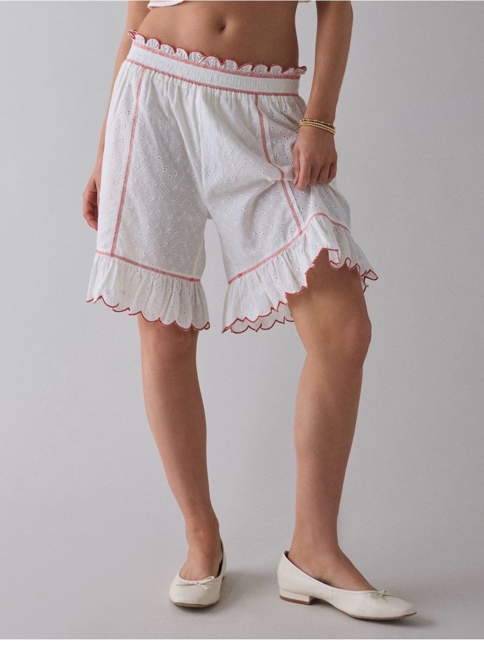 Urban Outfitters Out From Under Jolie Ruffle Eyelet Lace Long Bloomer